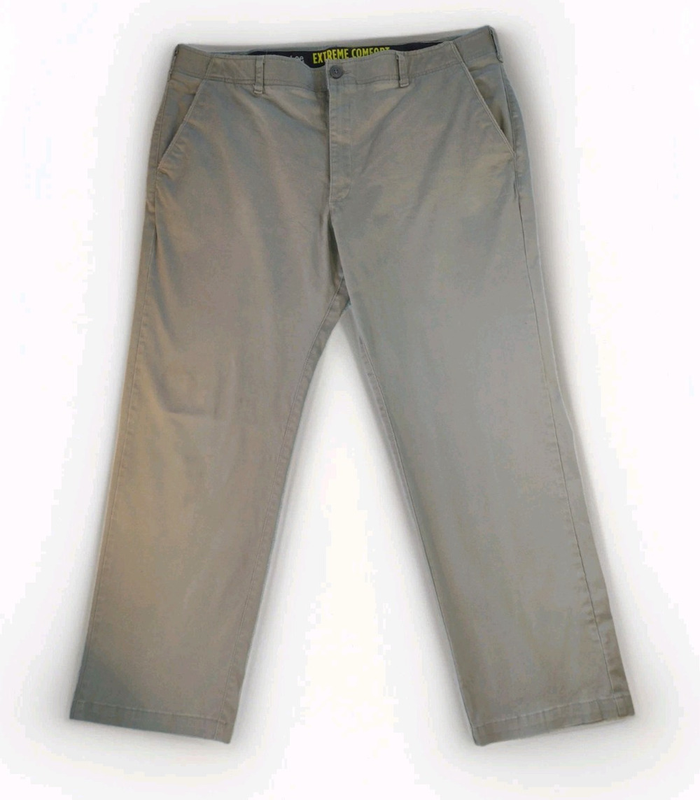Lee Extreme Comfort Straight Fit Pants Mens 42x30 Grey Chino work casual comfort